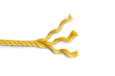 Канат джутовый ДТ тросовой свивки d.   6 мм желтый в отрезках по 15 м (ЦН)